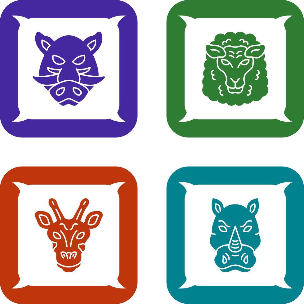 Sheep and Boar Icon vector