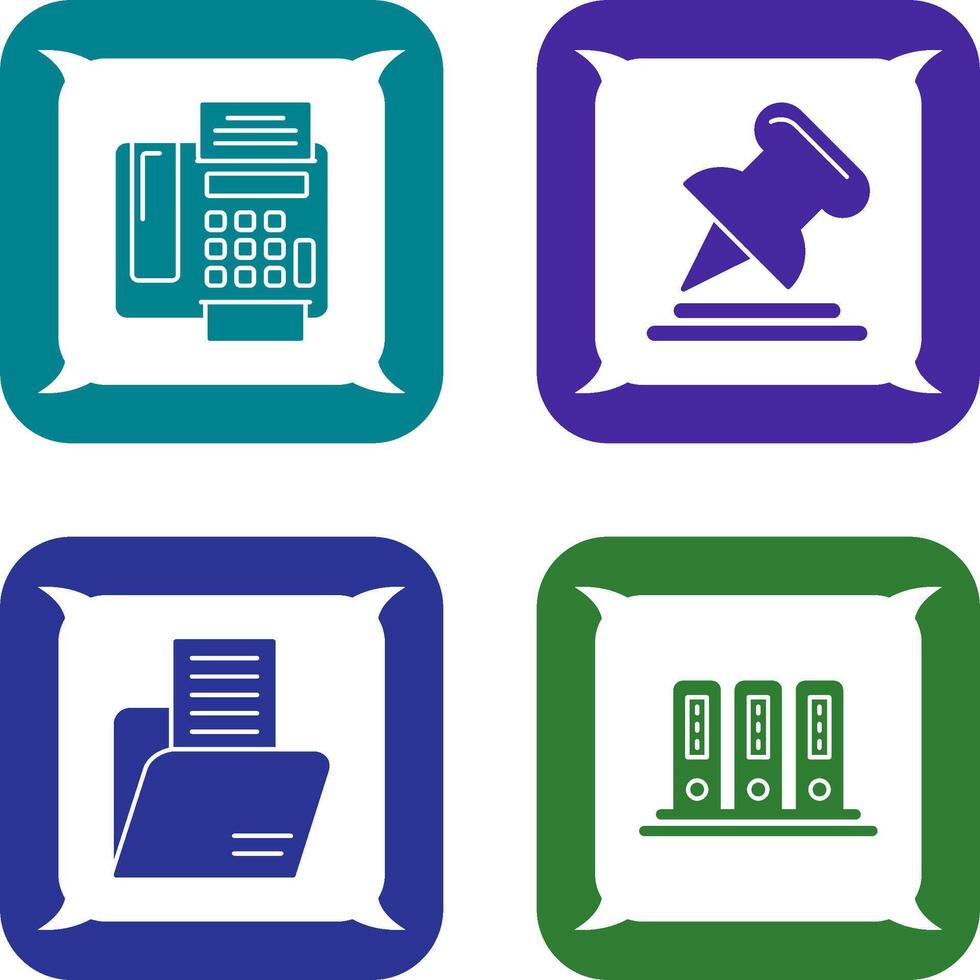 Fax Machine and Pin Icon vector