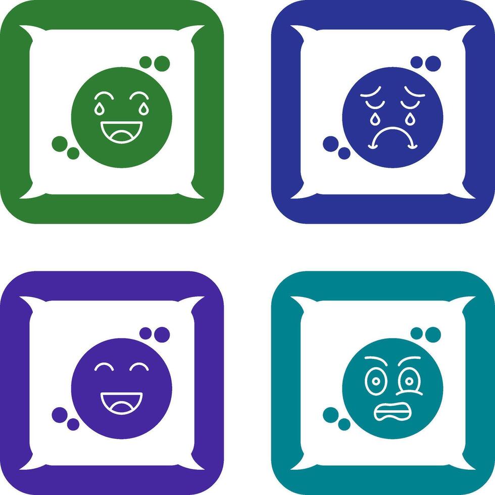 Loughing and Unhappy Icon vector