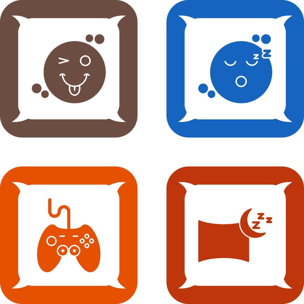 lengua fuera y dormir icono vector