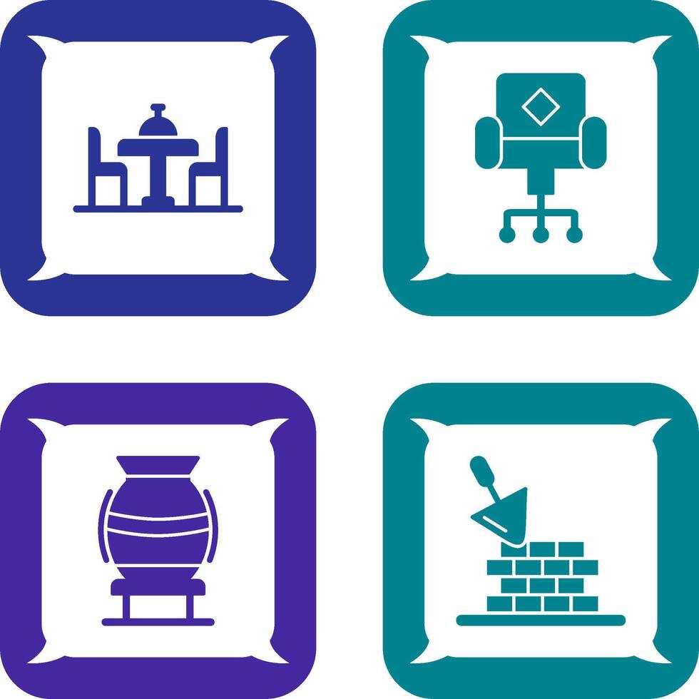 Chair and Dinning Table Icon vector