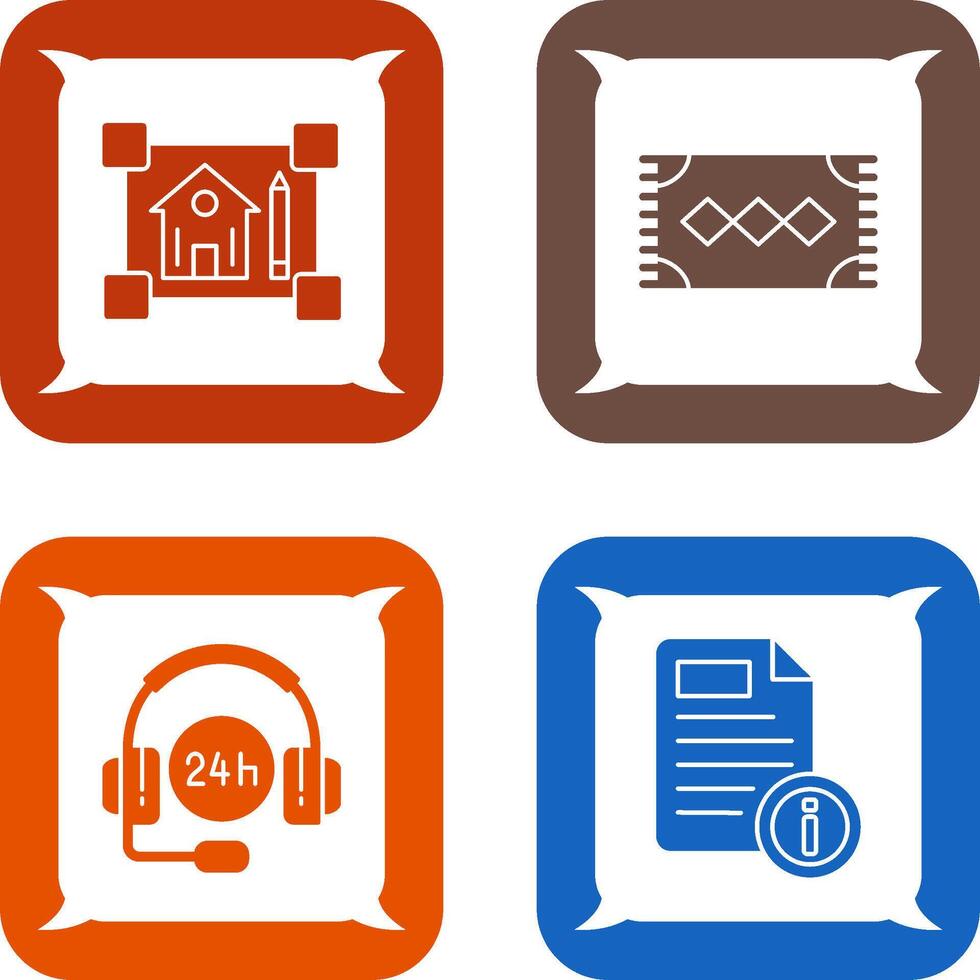 blueprint and rug Icon vector