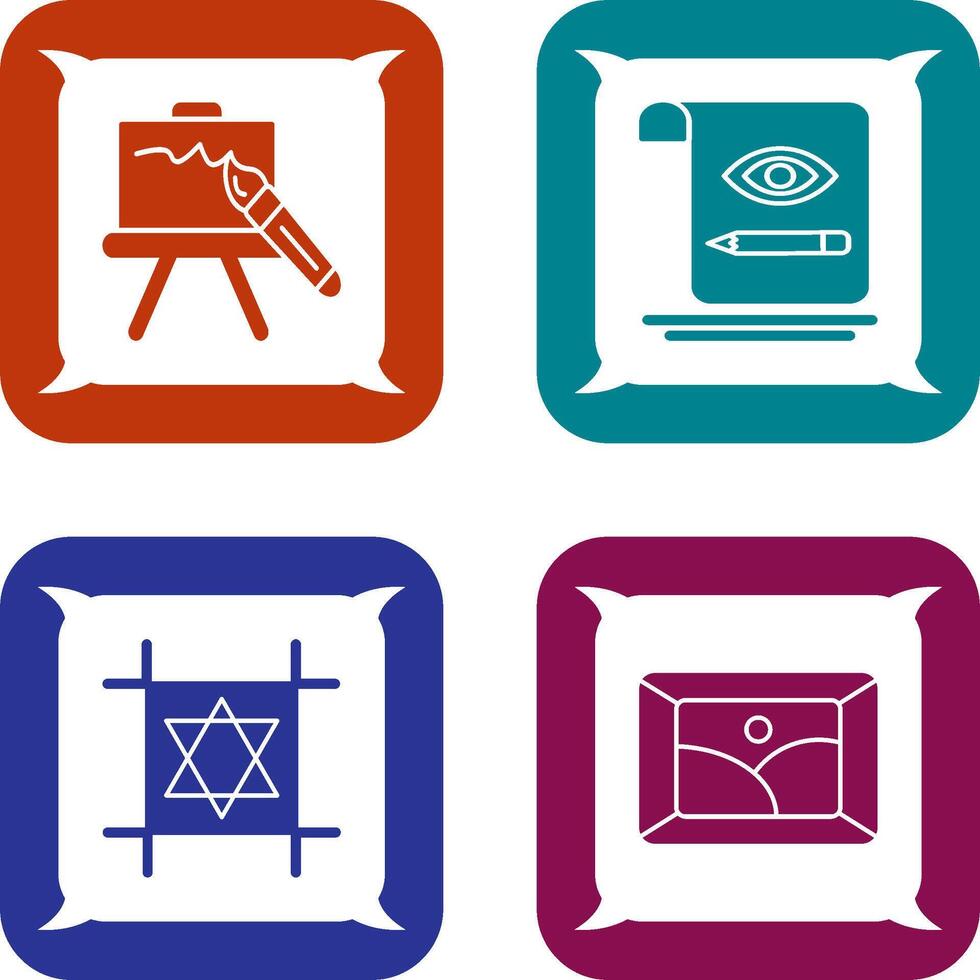 canvas and sketch Icon vector
