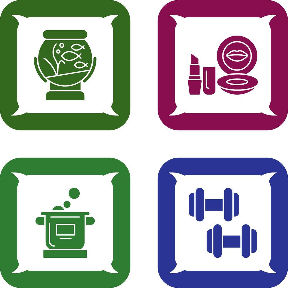 Fishbowl and Makeup Icon vector