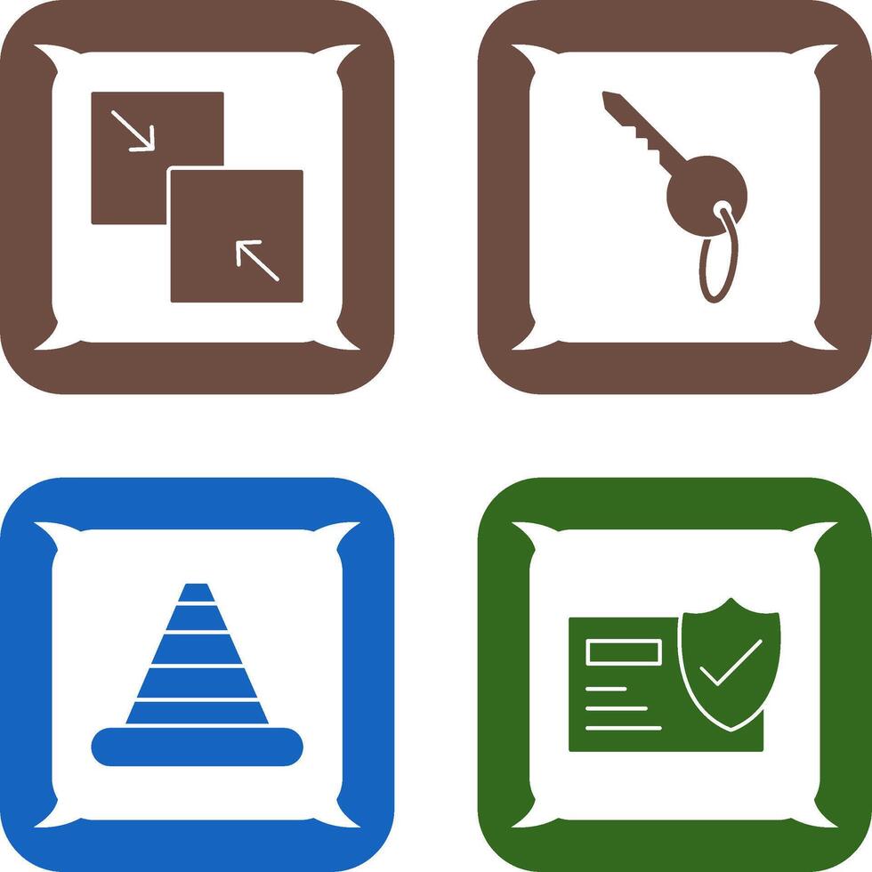 Combine and Key Icon vector