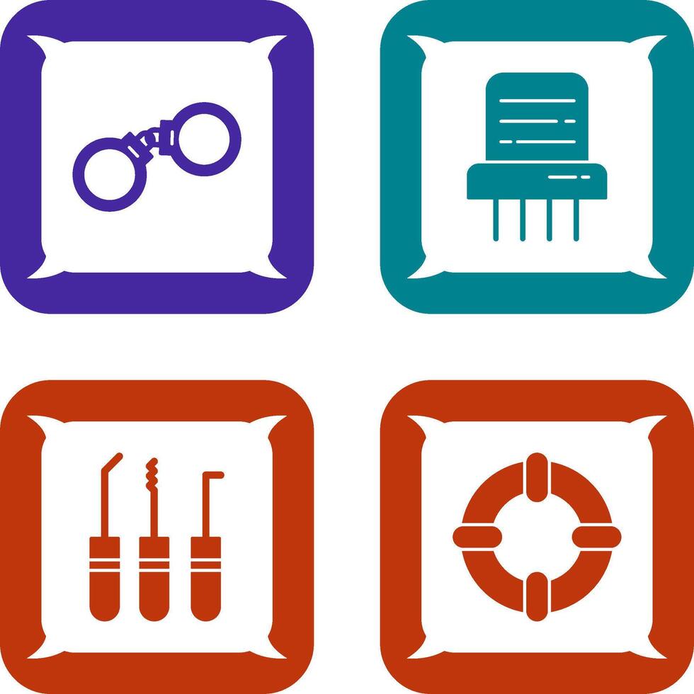 Handcuffs and Paper Shredder Icon vector