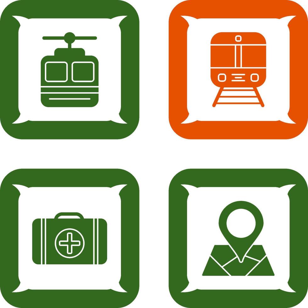 Cable car and Train Icon vector