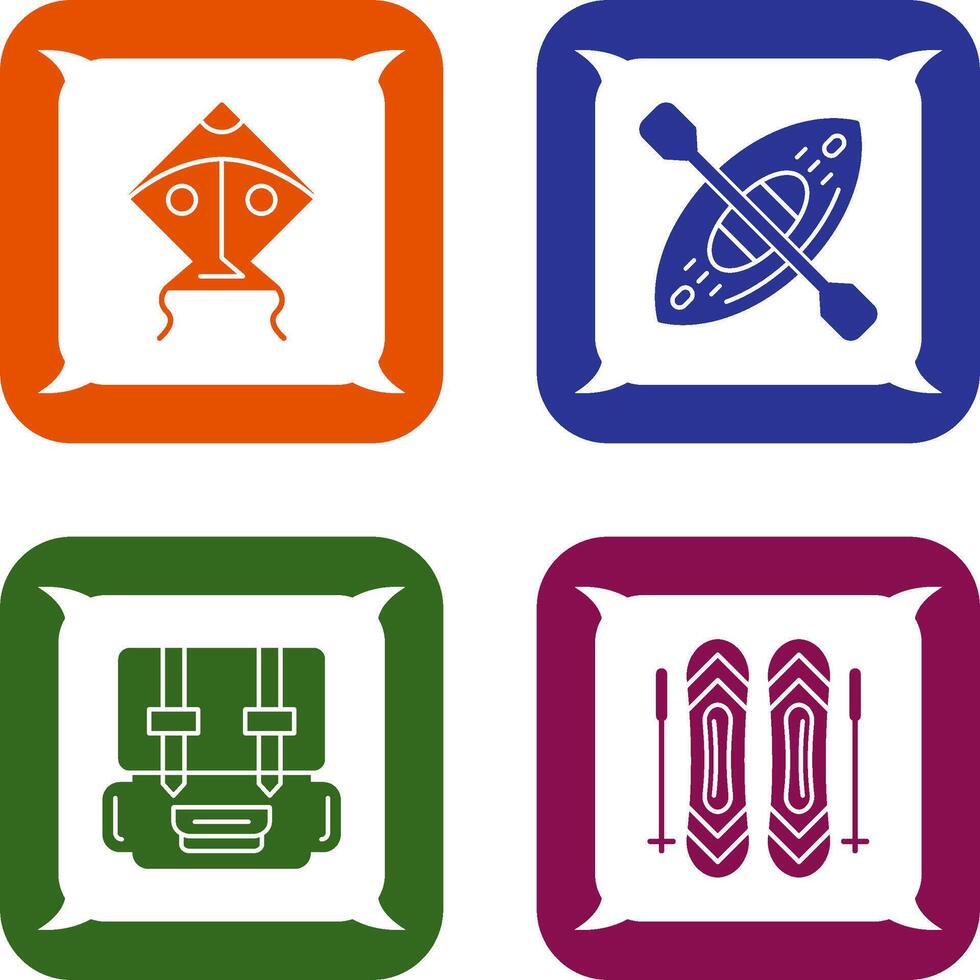 Kite and Kayak Icon vector