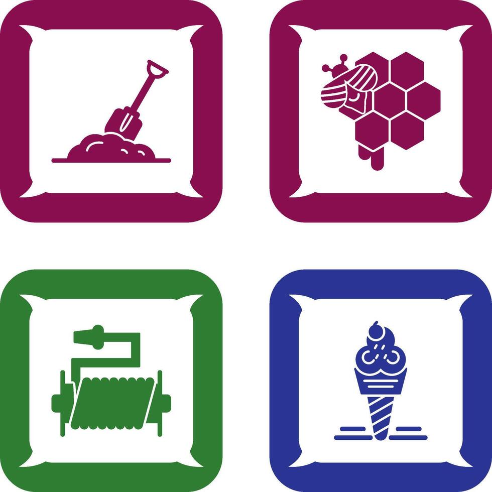 Digging and Honeycomb Icon vector