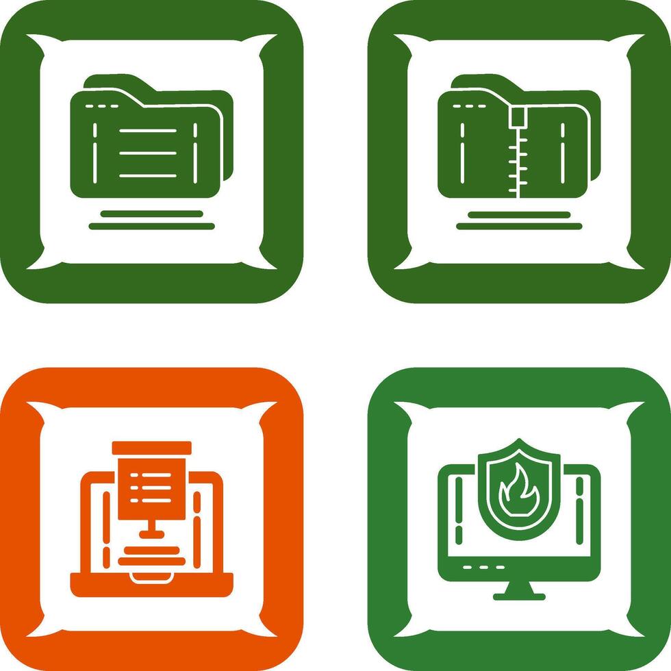 Folder and Compressed Icon vector