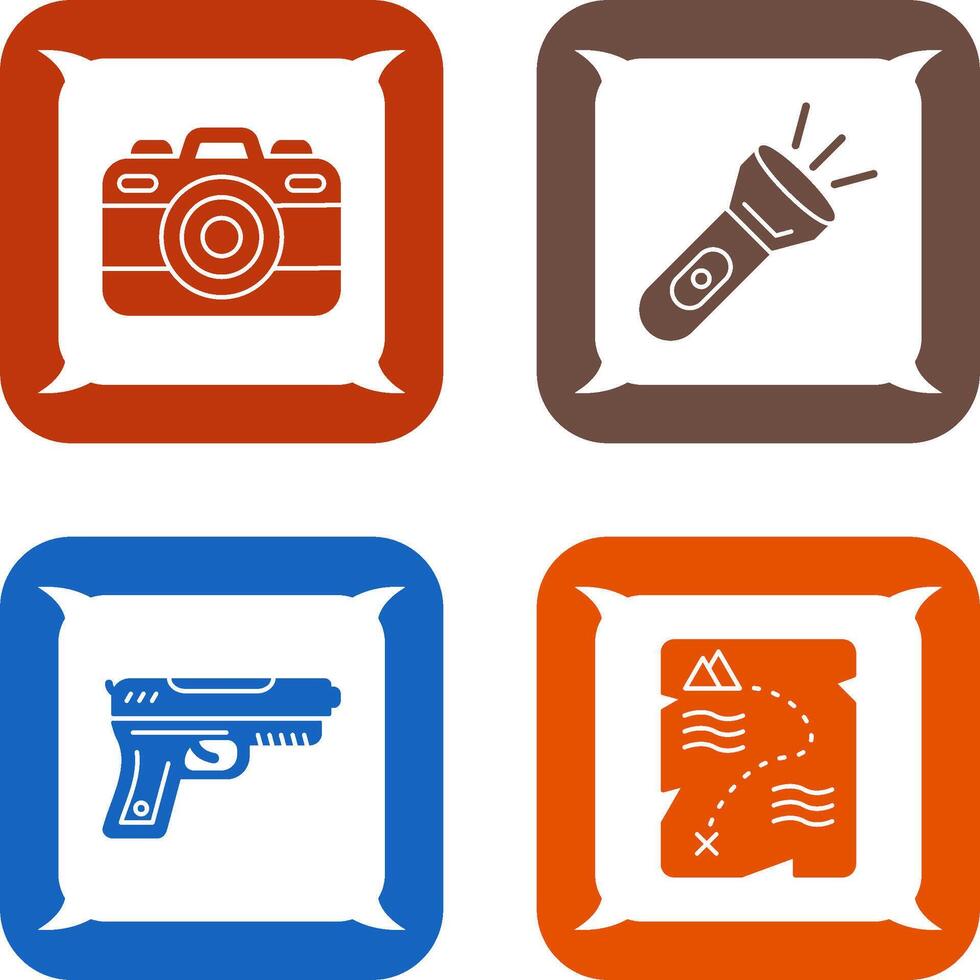 Camera and Flash Light Icon vector