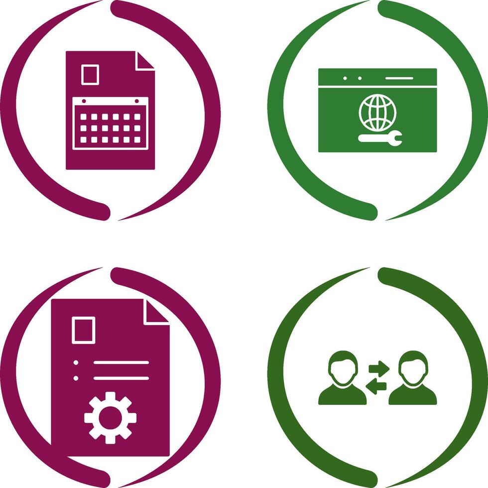 content planning and web support Icon vector