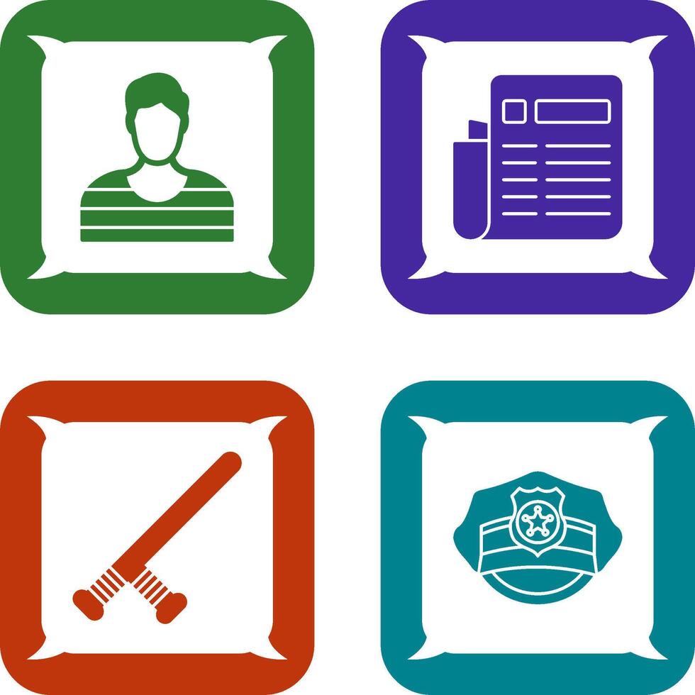 Prisioner and Newespaper Icon vector