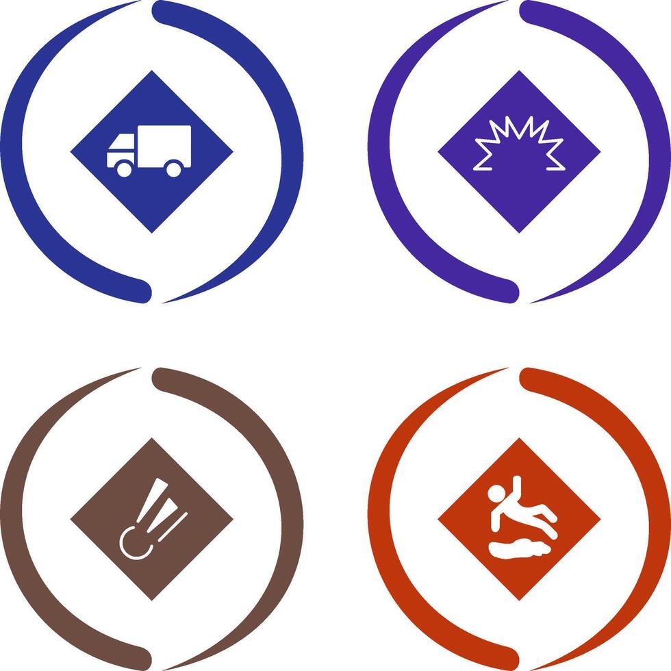 dangerous vehicle and danger of welding Icon vector