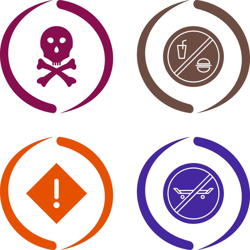 death sign and no foods or drink Icon vector