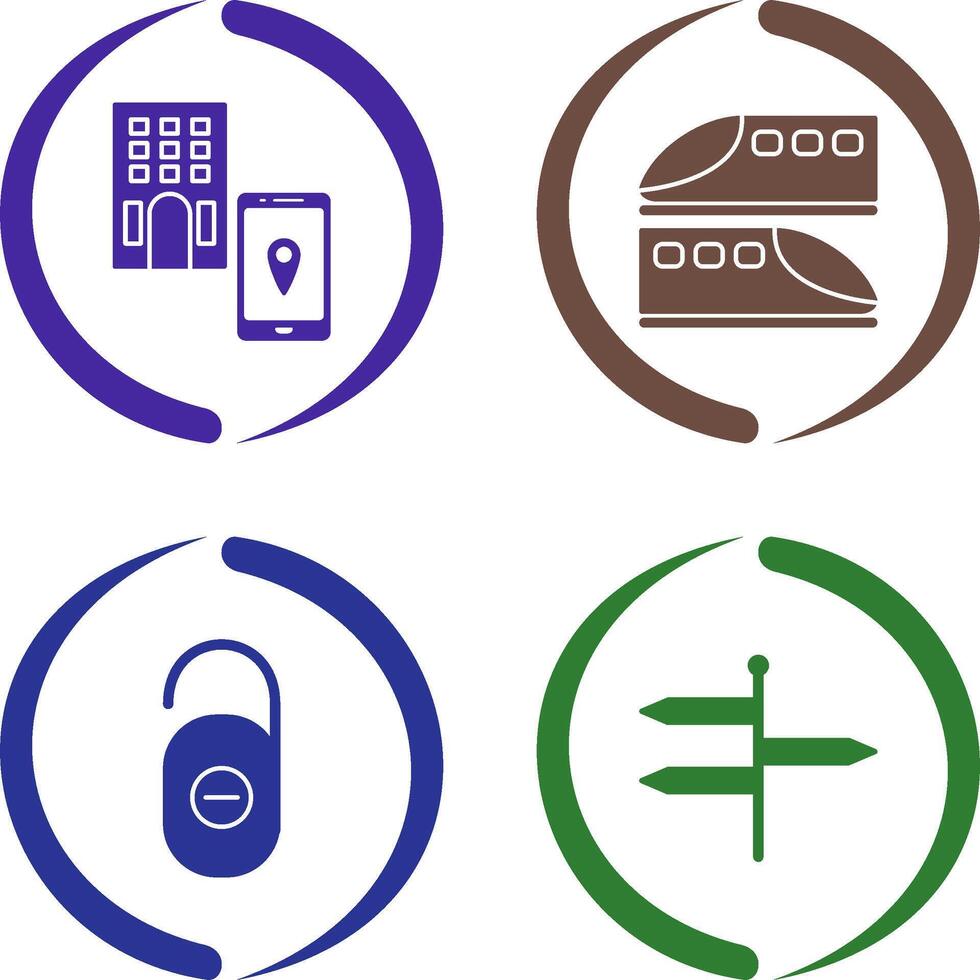 find hotel and train Icon vector