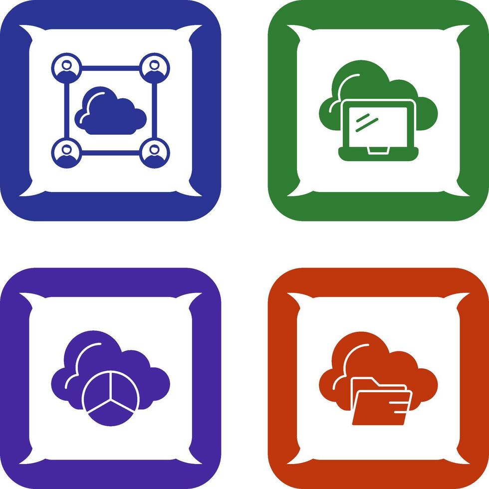 Network and Laptop Icon vector