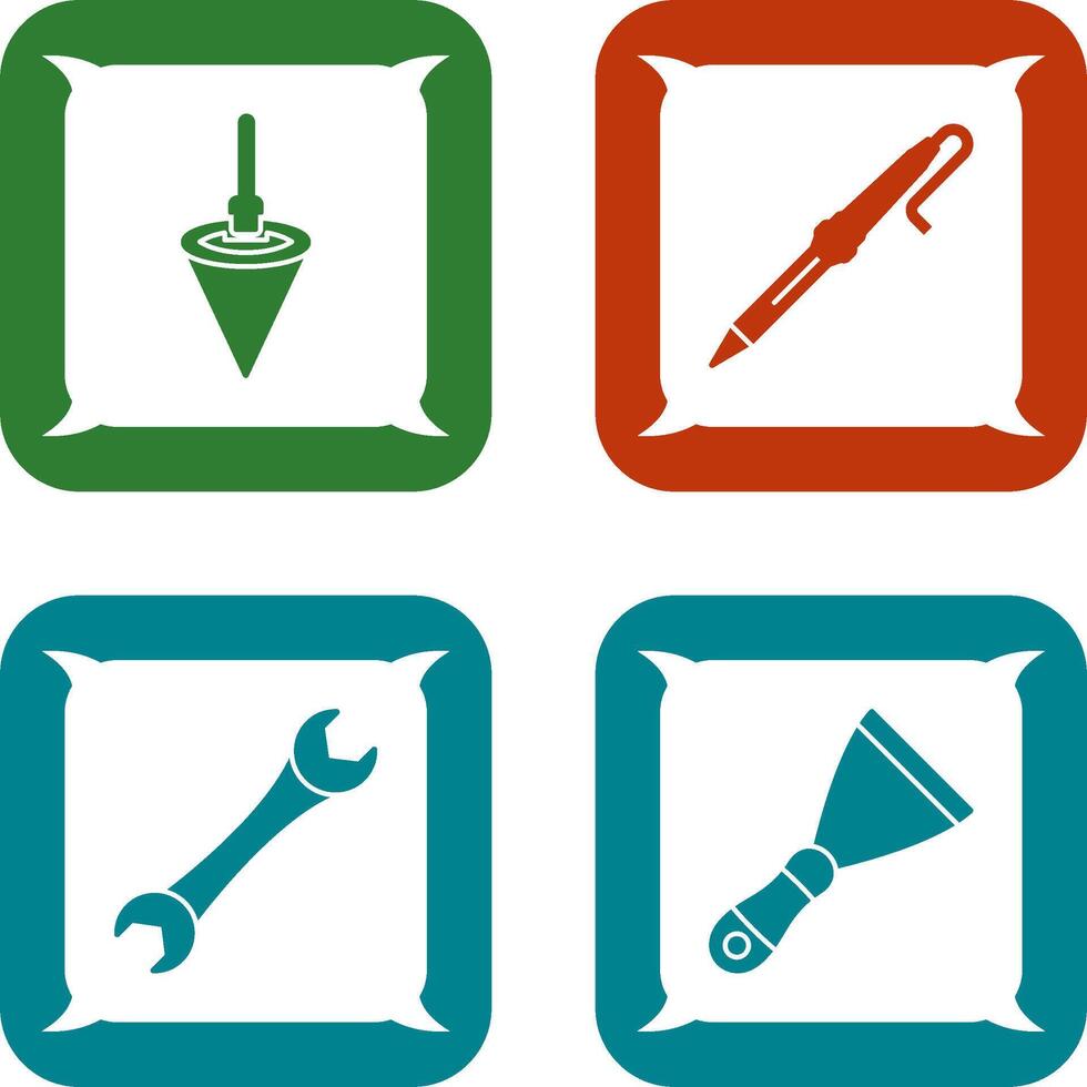 Plumb Bob and Soldering Icon vector