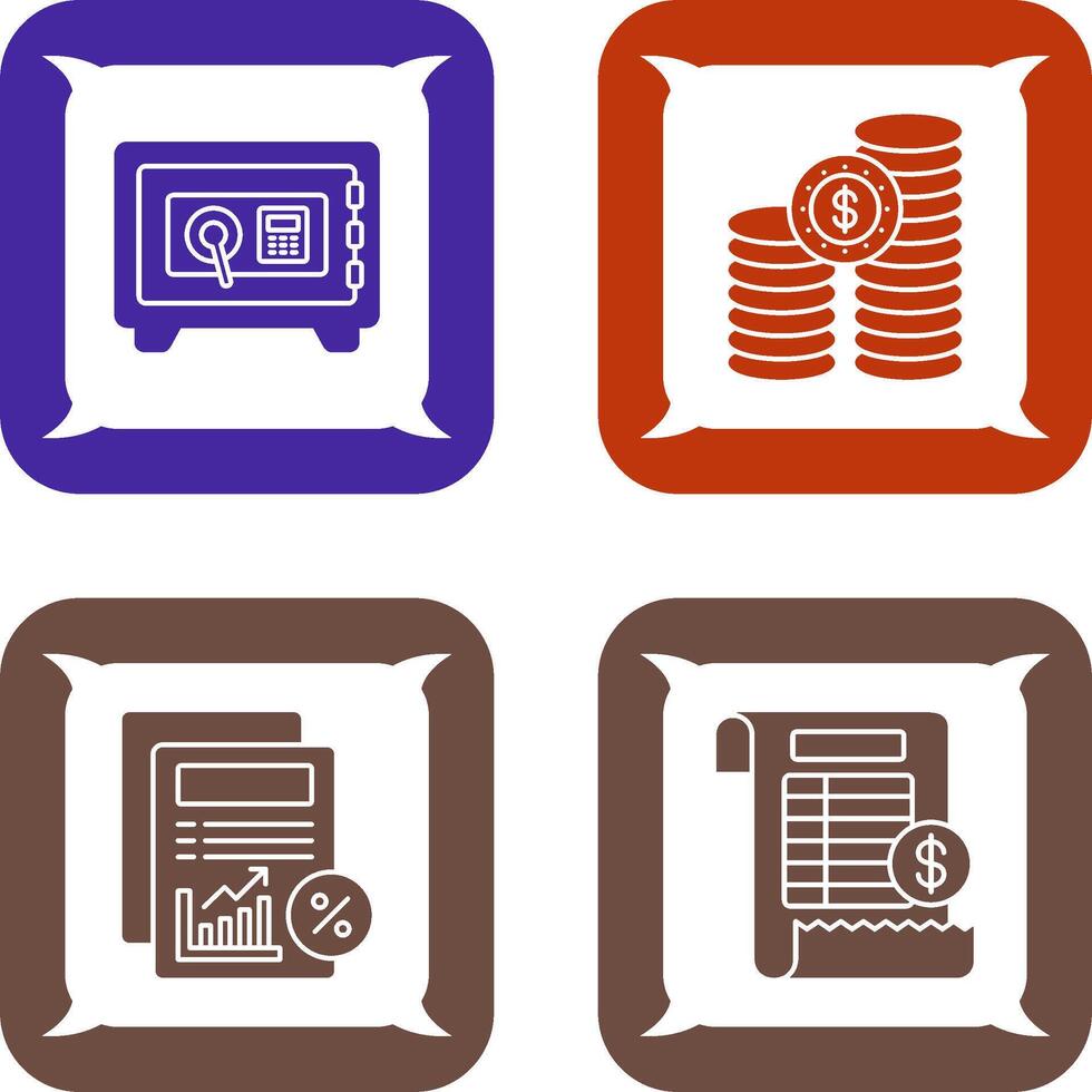 Safe Box and COINS Icon vector