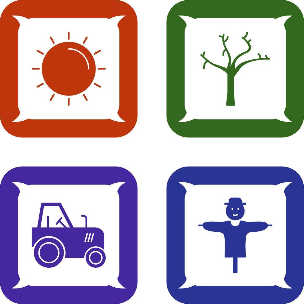 Sun and Tree Icon vector
