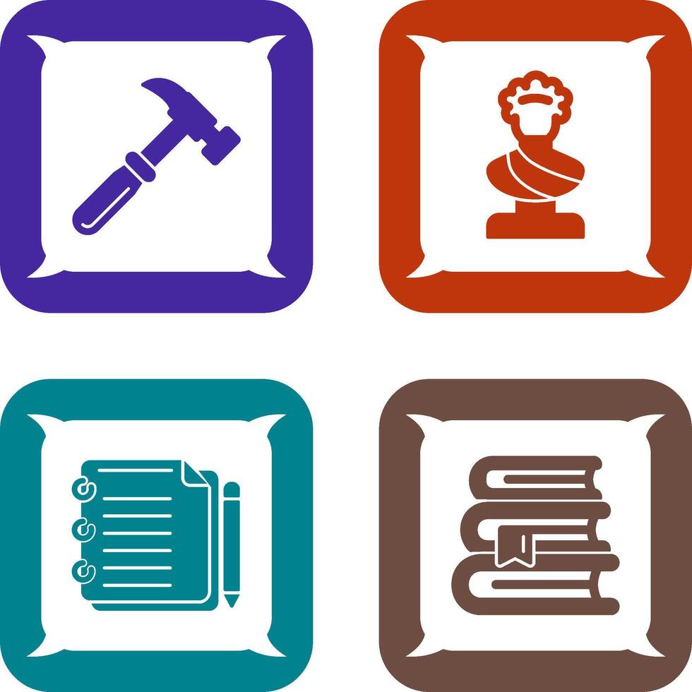 Hammer and Statue Icon vector