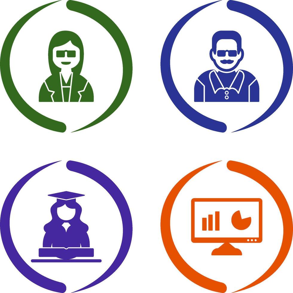 Female Professor and Male Professor Icon vector