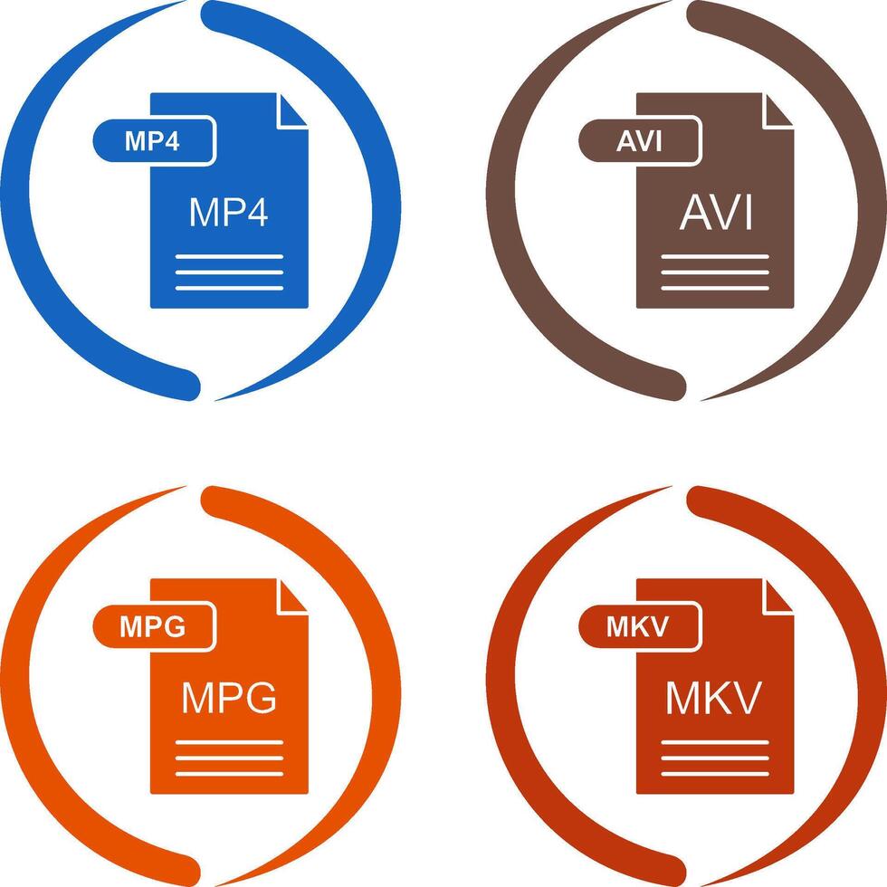 MP4 and AVI Icon vector