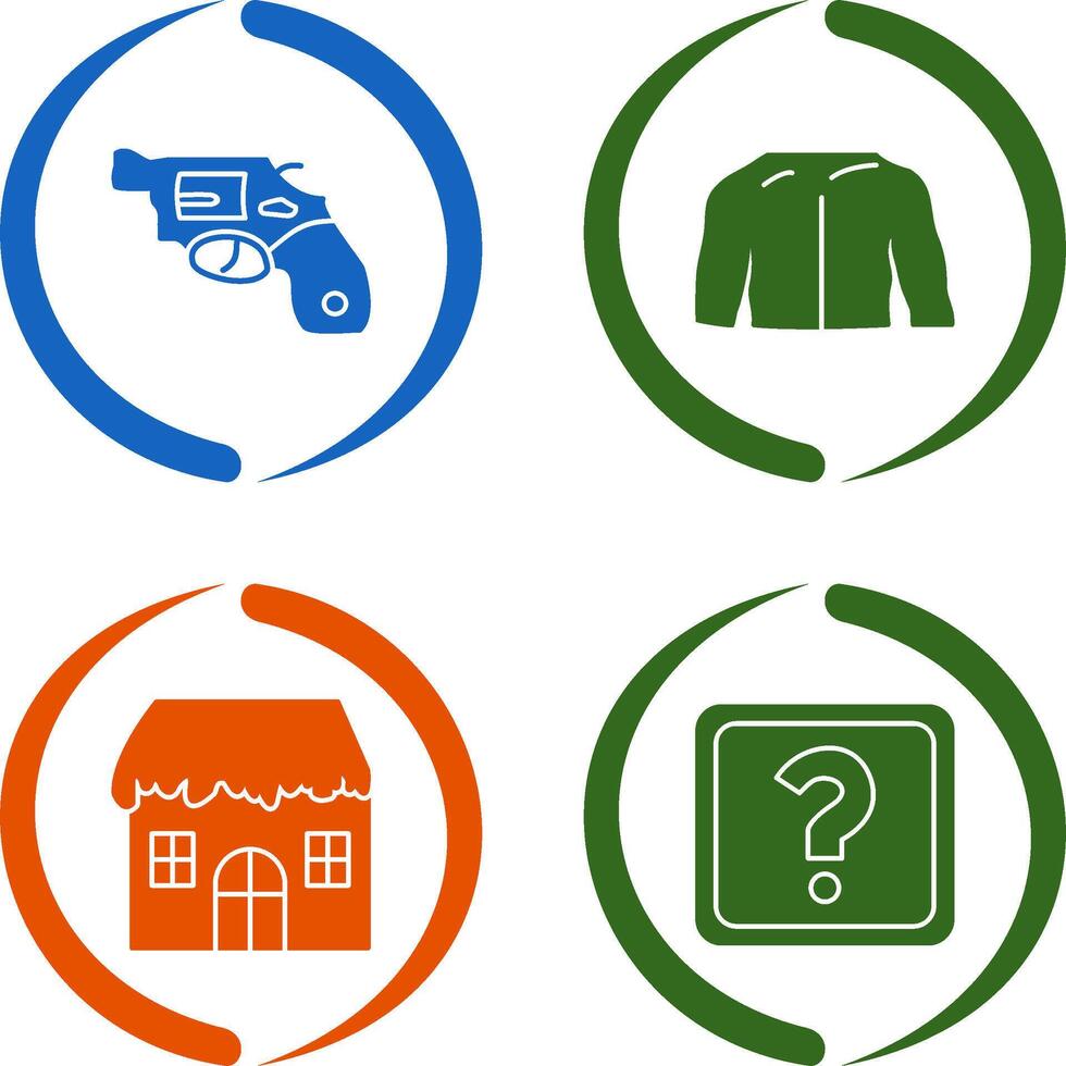 Revolver and Chest Icon vector