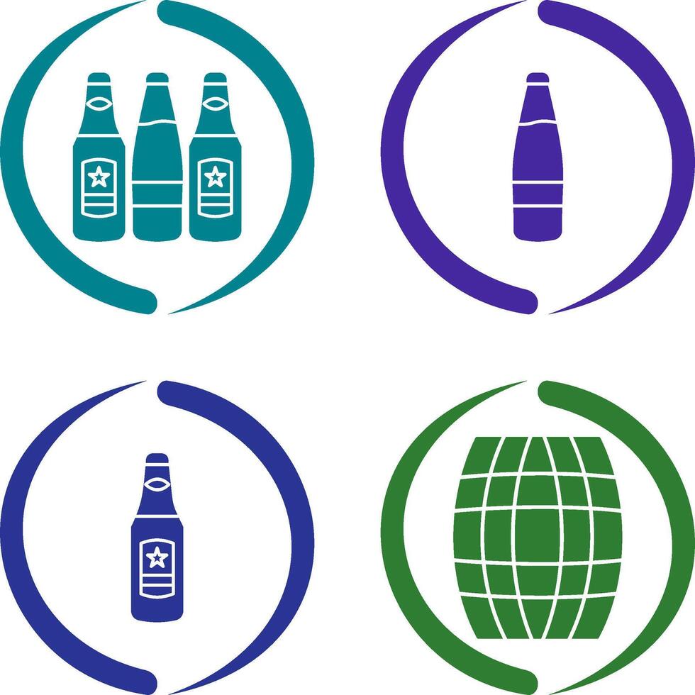 Beer Bottles and alcohol Icon vector