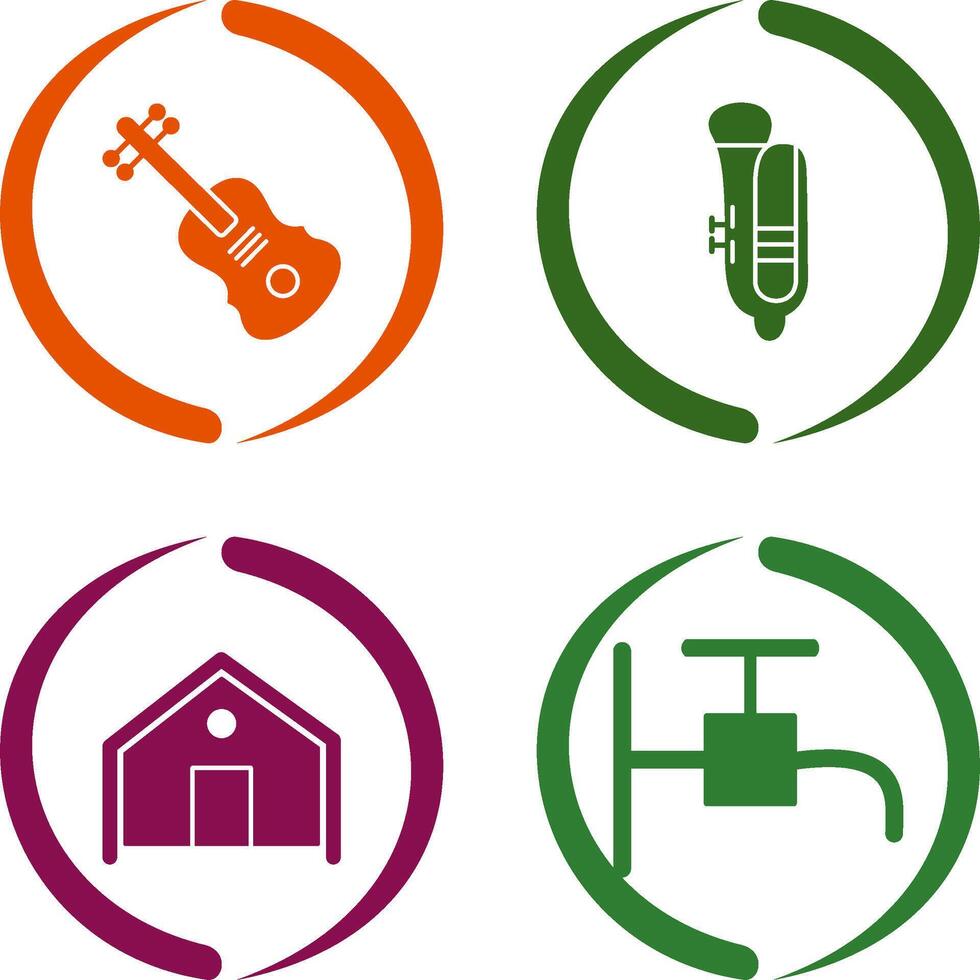 Violin and Tuba Icon vector