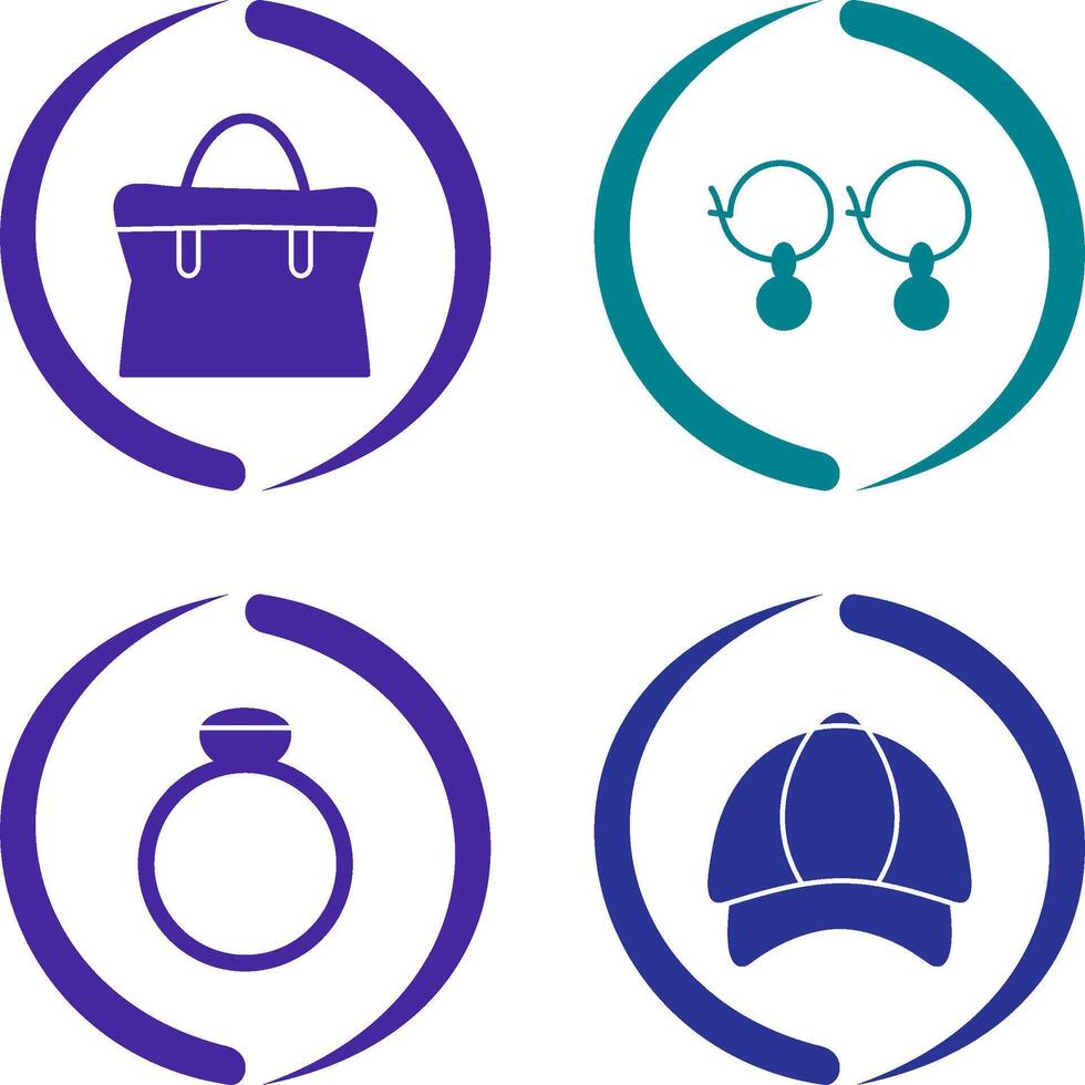 Bag and Earrings Icon vector