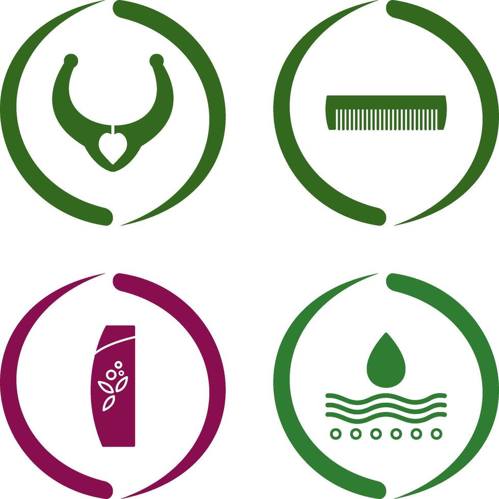 Necklace and Comb Icon vector
