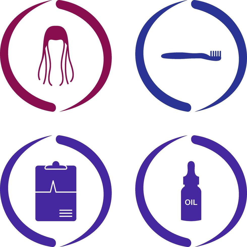 Toothbrush and Hair Icon vector