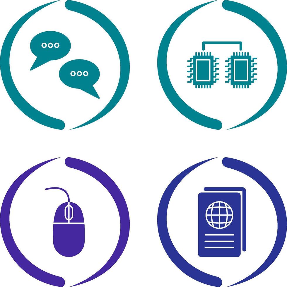 Conversation Bubbles and Processors Connected Icon vector