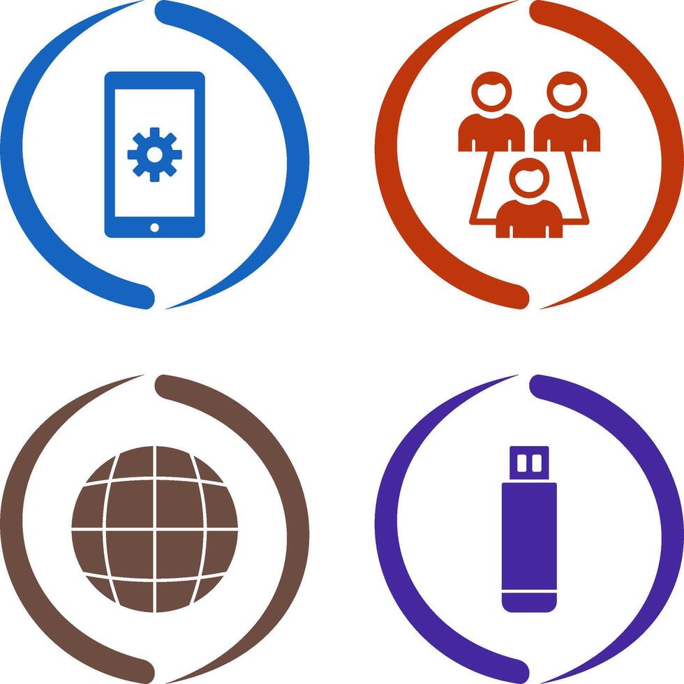 Network Settings and Connected Users Icon vector