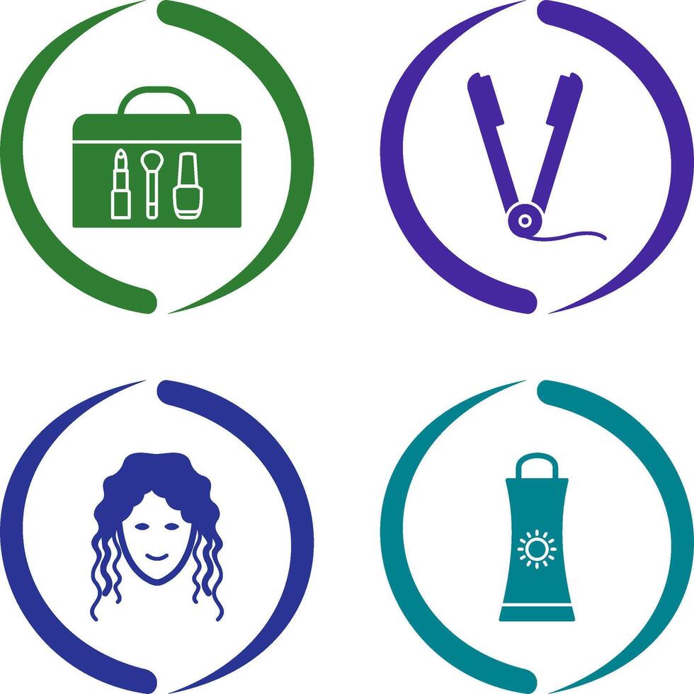 Cosmetics and Straightener Icon vector