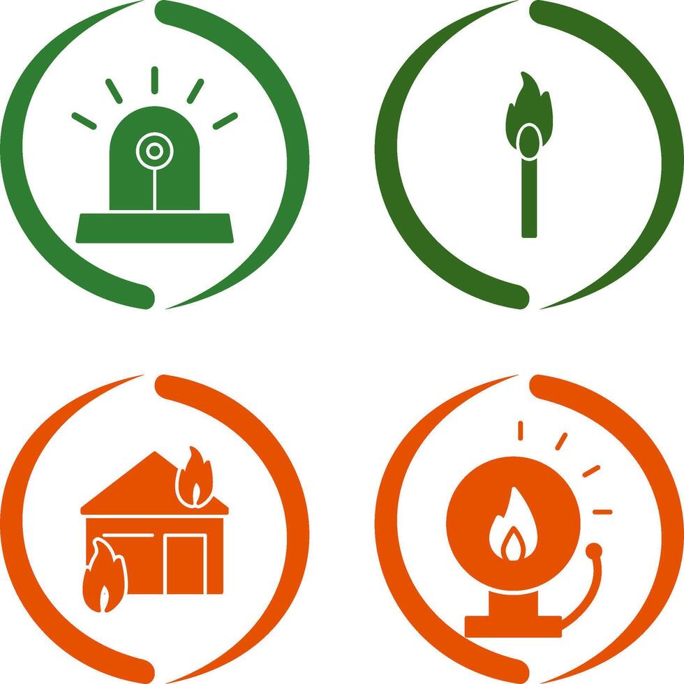 siren and lit matchstick Icon vector
