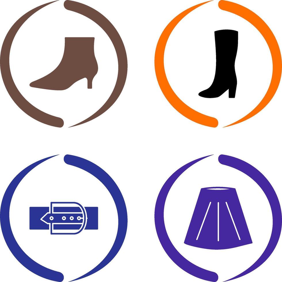 Boots with Heels and Long Boats Icon vector