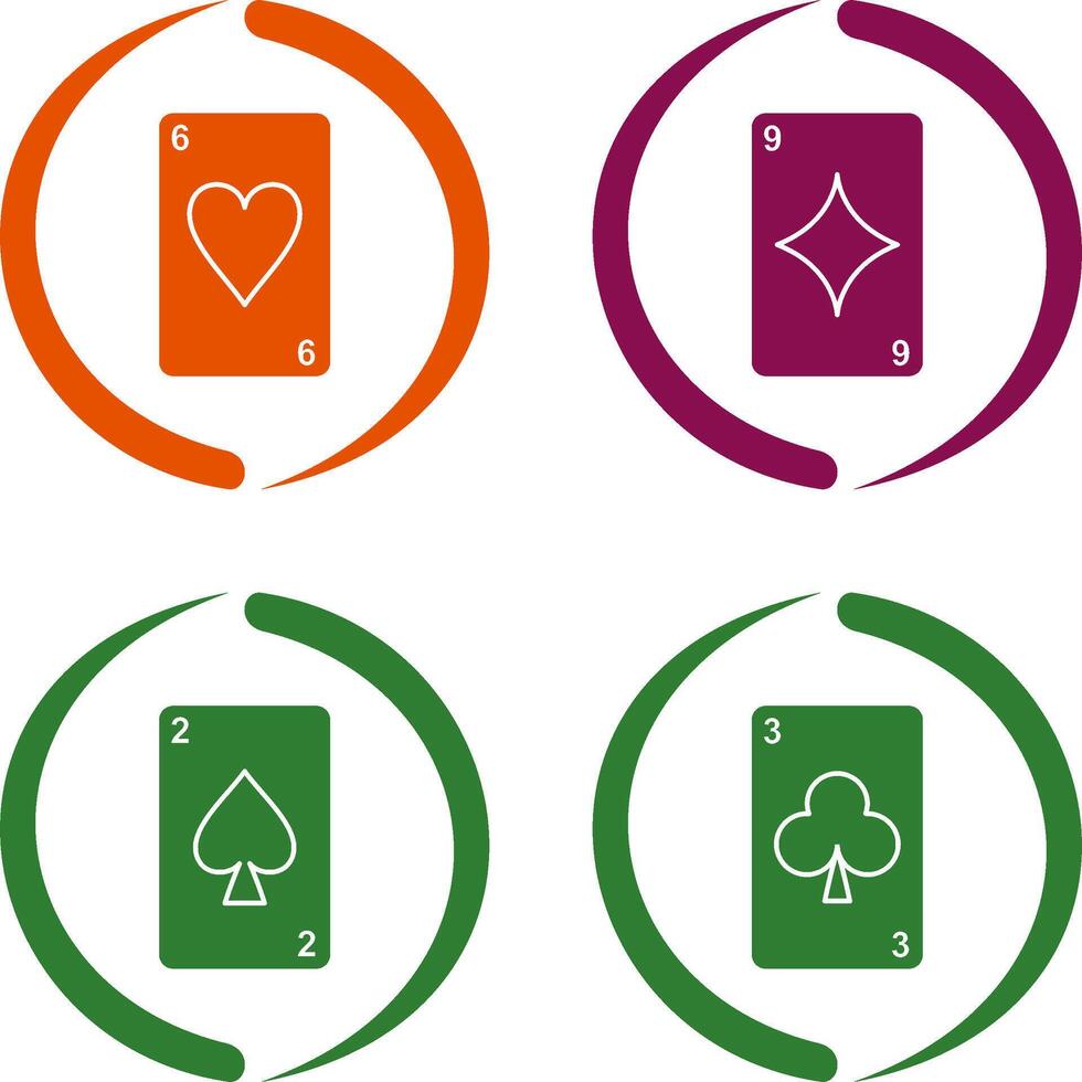 corazón tarjetas y diamantes tarjeta icono vector