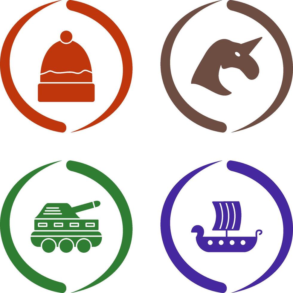 Warm Cap and Unicorn Icon vector
