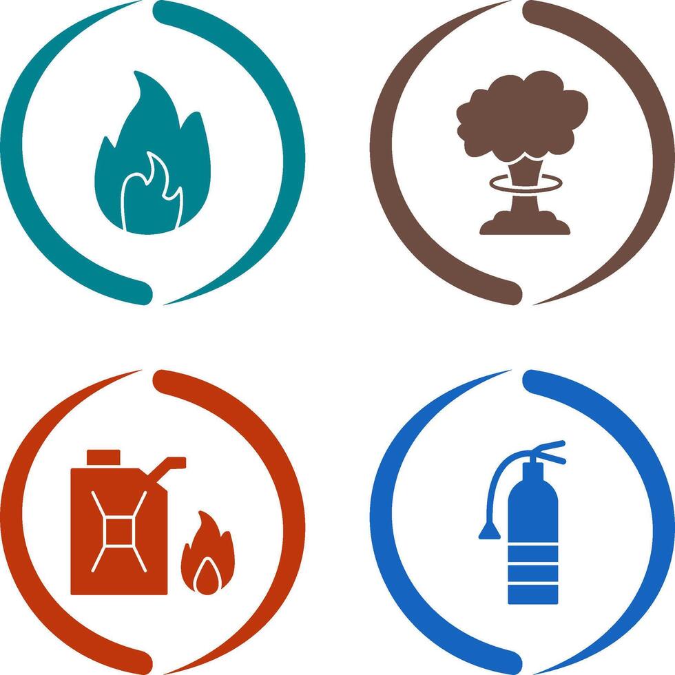 flame and bomb blast Icon vector