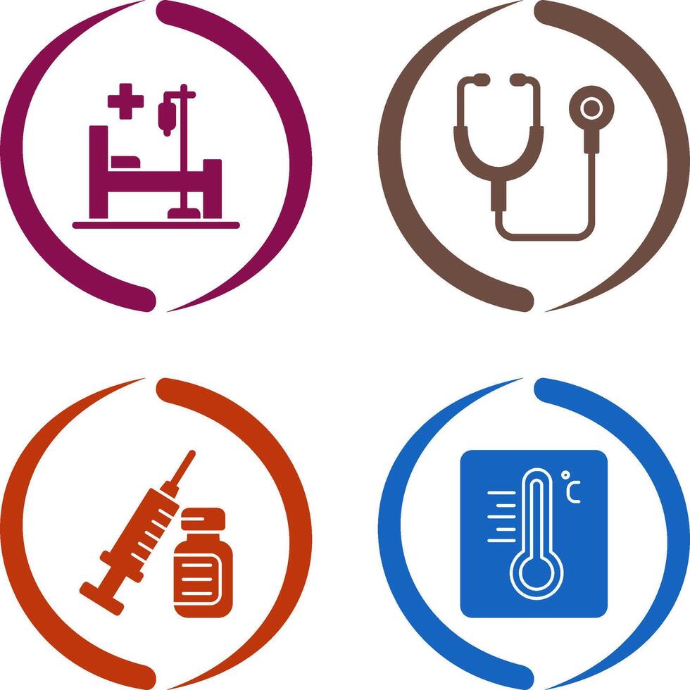 Stethoscope and Hospital Icon vector