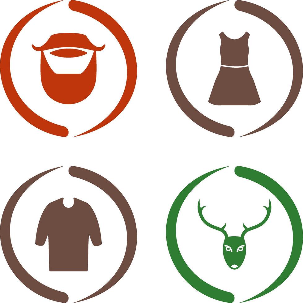 Beard and Moustache and Dress Icon vector