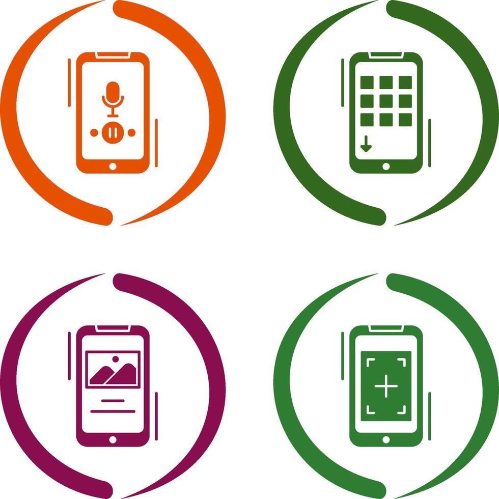 Voice Record and Device Icon vector