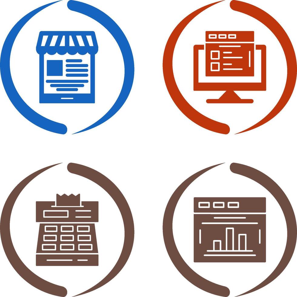 Mobile Shop and Search Product Icon vector