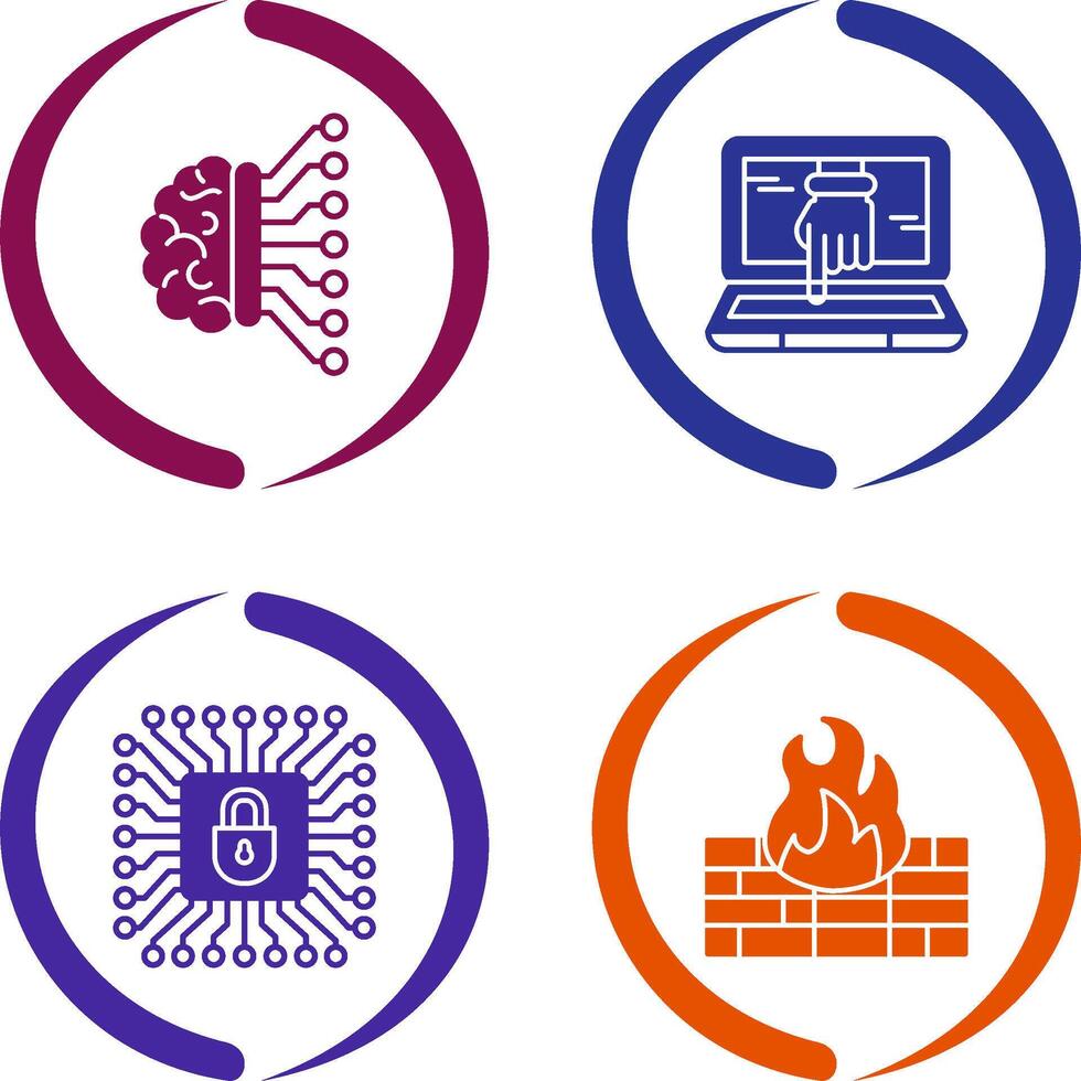 Machine Learning and Hacking Icon vector