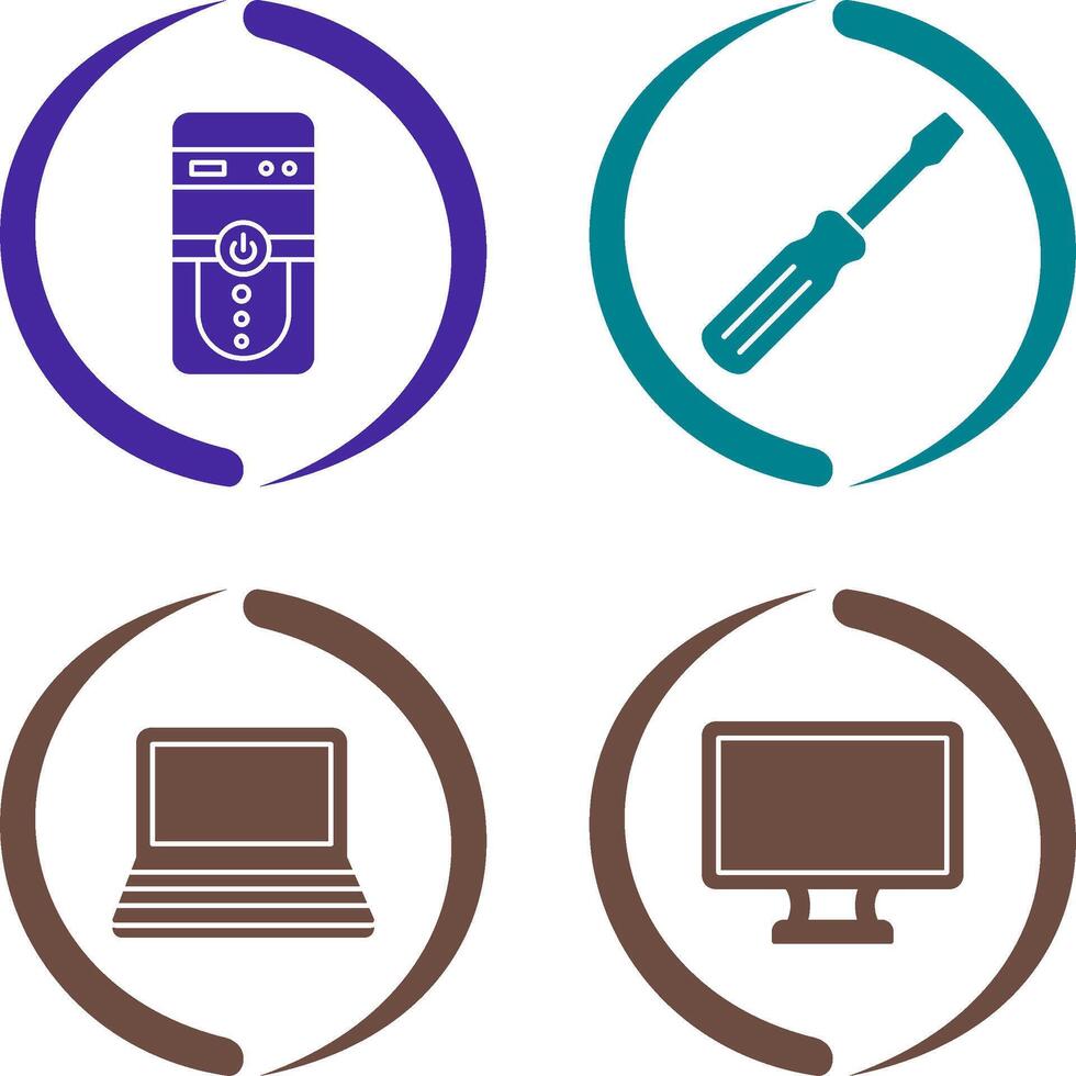 Cpu and Screw driver Icon vector