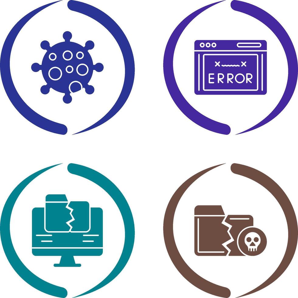 Virus and Error Code Icon vector