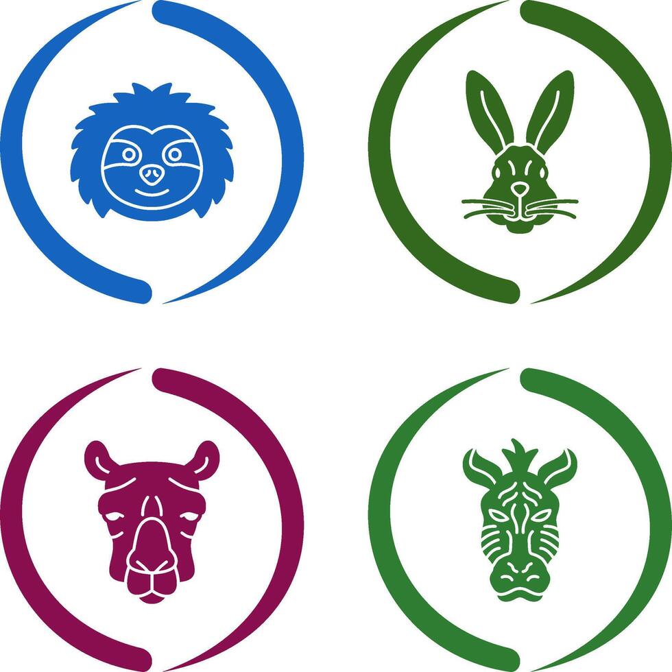 Sloth and Rabbit Icon vector