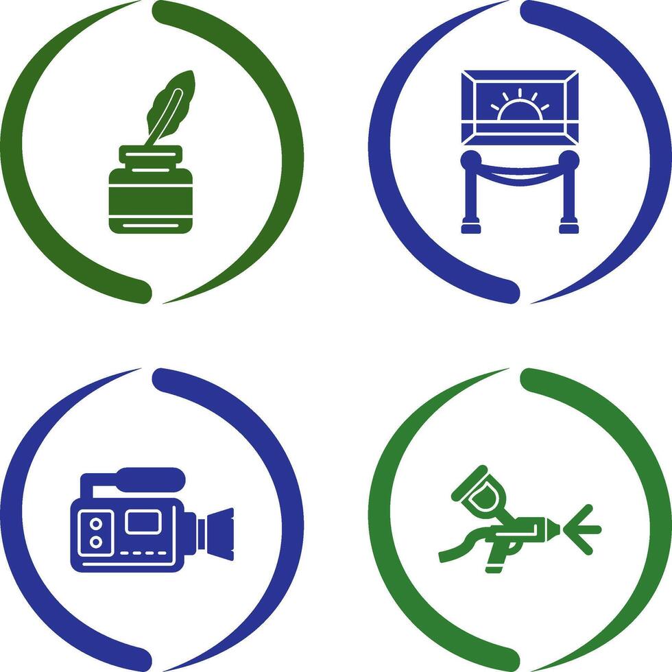 Inkwell and Exibit Icon vector